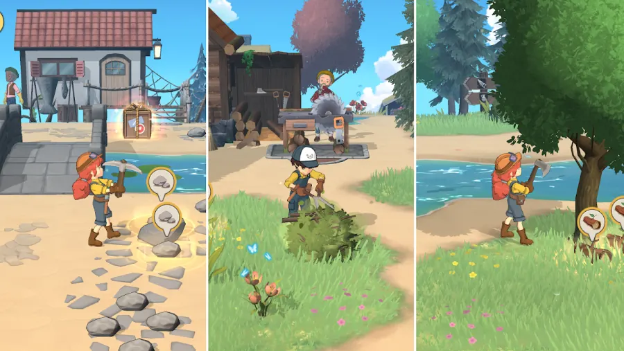 Cozy Islands screenshot: farming a few rows and arranging decorations
