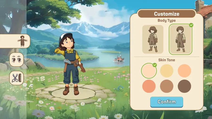 Cozy Islands gameplay: a small crafted island with fishing, farming and decorations