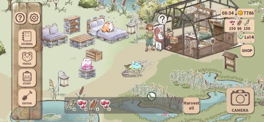 Kamaeru screenshot: restoring the wetland one lily pad at a time